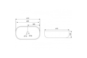 Накладная раковина Abber Rechteck 61 белая - 3