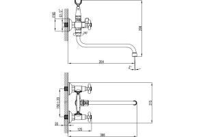 Смеситель для ванны с керамическим дивертором, Jeals, IDDIS, JEASBL2i10 - 2