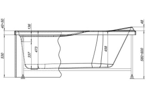 Панель фронтальная L150 H53 K черная (242163) - 2