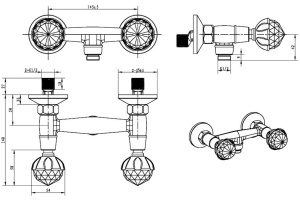Смеситель Boheme Imperiale Presente 334 для душа - 2
