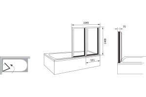 Шторки для ванной Ravak Supernova 104.5 см (796M0100Z1) - 3