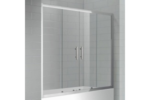 Шторка на ванну Cezares ECO-O-VF-2-170/145-C-Cr стекло прозрачное
