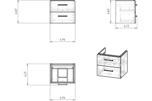 Тумба для комплекта Cersanit Lara 50 - 3