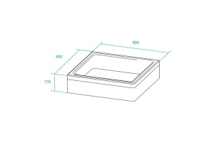 Поддон IDDIS квадратный 90х90х17 см (P19W) - 2