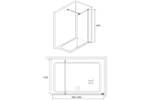 Душевая перегородка RGW Walk In WA-001 100х195 профиль хром стекло прозрачное - 3
