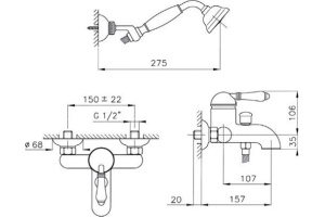 Смеситель для ванны Nicolazzi Classica бронза (3401BZ75) - 3