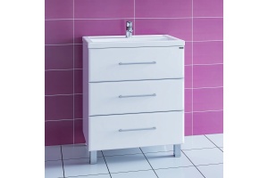 Тумба с раковиной напольная Санта Омега 70 белый