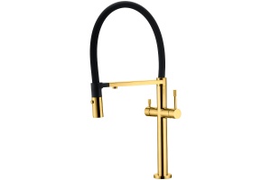 Смеситель для кухни Boheme Uno c краном для питьевой воды золото