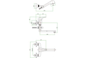 Смеситель для ванны Fiore  хром (37CR4250) - 2