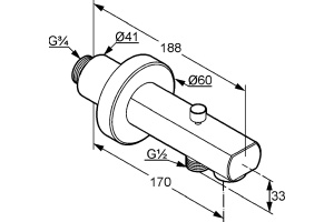 Излив Kludi Zenta для ванны с душем 1350105 - 2