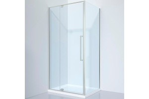 Душевой уголок Black&White Stellar Wind 100х80 хром стекло прозрачное