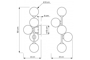 Бра LUMINA DECO Marsiada LDW 6033-5 BK+F.GD - 3