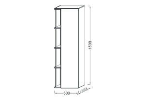 Шкаф-пенал Jacob Delafon Terrace EB1179D R, черный лак - 2