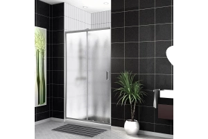 Душевая дверь в нишу BelBagno Uno 140х195 профиль хром стекло рифленое - 2