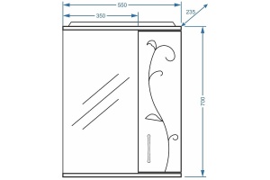Зеркало-шкаф Stella Polar Фантазия 55 R с подсветкой белый - 3