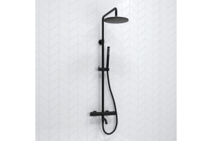 Душевая система WasserKraft 22.5 с термостатом черный матовый - 2