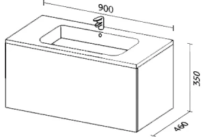 Тумба под раковину Sanvit Авеню-1 90 белый глянец - 3