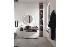 Мебель для ванной STWORKI Ольборг 100 столешница дуб карпентер, без отверстий, 2 тумбы 50, с раковиной BOCCHI Vessel черной - 2