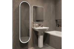 Комплект  Раковина DIWO Ярославль 0115 + Зеркало DIWO Кострома 60 с подсветкой + Сифон для раковины Wirquin Минор с отводом для стиральной машины + Пь - 2