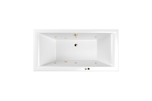 Акриловая ванна Whitecross Savia Duo 170х80 белая золото с гидромассажем
