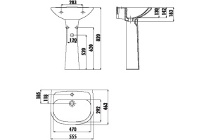 CREAVIT PITTA Раковина 55 см PA055.00000 - 2
