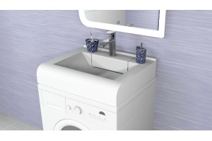 Раковина Stella Polar Корини 60х49 на стиральную машину белый - 2