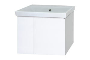 Тумба под раковину Misty Лира 60 белая глянцевая