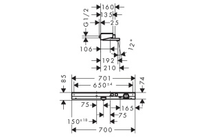 Смеситель для ванны Hansgrohe  хром (13183000) - 3