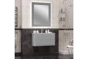 Зеркало с подсветкой Opadiris Луиджи 90 серый матовый - 2