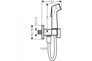 Гигиенический душ Hansgrohe Bidette с держателем и шлангом белый матовый - 2