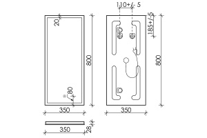 Зеркало Sancos Polo 35х80 с подсветкой - 3