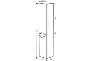 Шкаф-пенал Bellezza Эйфория 35 R бежевый - 3