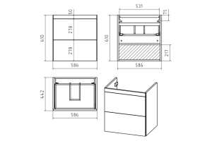 Тумба под раковину Misty Атлантик 60 серая матовая - 3