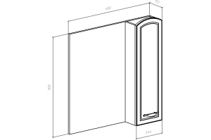 Зеркало-шкаф Bellezza Амелия 70 R, белое, патина золото - 3