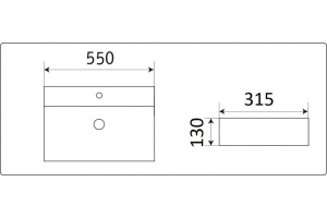 Раковина накладная Ceramalux N 55 белый (7836) - 2