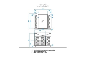 Тумба под раковину Style Line Канна 86.8 см (ЛС-00000168) - 3