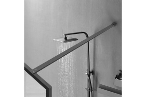 Душевая перегородка Vincea Walk-In 90х200 профиль темный хром стекло рифленое  - 3