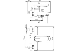 Смеситель для ванны с душем Paini Nove 09CR111 - 2