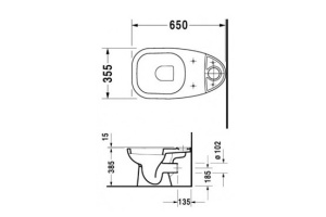 Унитаз напольный Duravit D-Code с крышкой, белый (21110900002) - 2