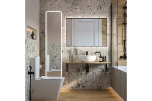 Мебель для ванной DIWO Элиста 100 светлое дерево, с раковиной Moduo 40 RING