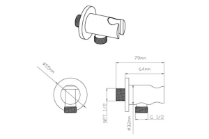 Шланговое подключение Vincea с держателем для душа сталь - 2