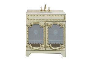 Тумба под раковину Misty Элис 80 бежевая с золотом