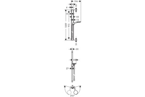 AX Citterio E Душевой гарнитур (ручной душ 3jet + штанга + держаель для душа), цвет: хром - 2