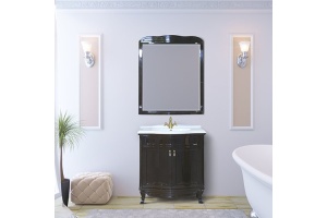 Тумба с раковиной Misty Дайна 85 черная эмаль - 2