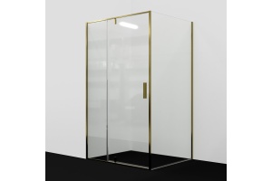 Душевой уголок Wasserkraft Aisch 120x100 профиль золото матовое стекло прозрачное