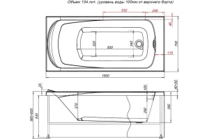 Акриловая ванна Aquanet Roma 150х70 - 3