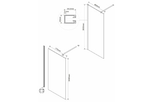 Душевая перегородка Vincea Walk-In 80х200 золото стекло прозрачное - 2