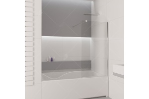 Шторка на ванну  80*150 RGW SC-052 Хром/Прозрачное/10 мм (Easy)