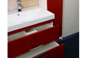 Тумба под раковину Misty Жасмин 90 красная глянцевая - 2