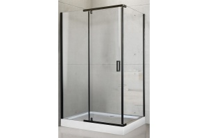 Душевой уголок Royal Bath HPV 140х80 с поддоном профиль черный стекло прозрачное